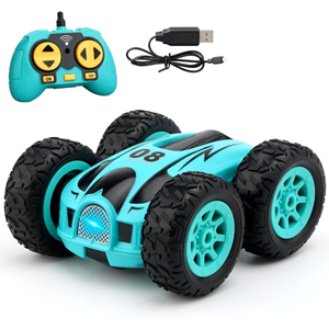  ماشین کنترلی چرخشی 360 درجه آبی Car 360 Degree Flip Remote Control Cars مقیاس 1:32_اسباب بازی